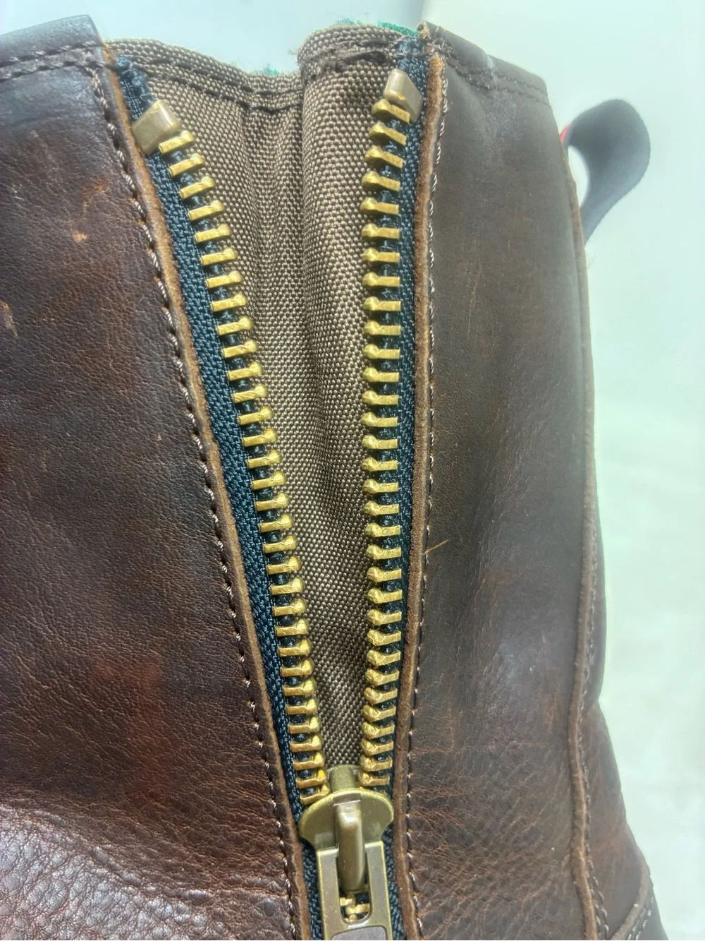 Georgia Boot Brown Leather Side-Zip Engineer Boot